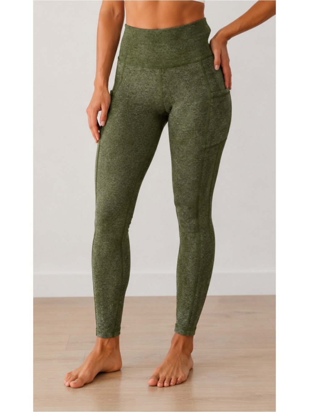 Aerie Chill Play Move Heather Green Leggings Size M Athleisure GymWear